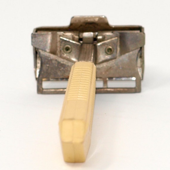 Vintage Shaving Razor with White, cream Handel, gillette - Picture 6 of 8